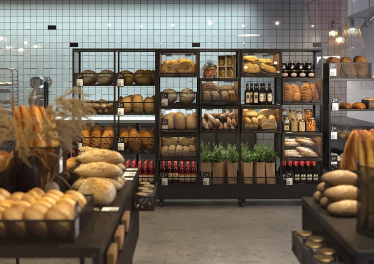 Mobiliario para panadería – estanterías modulares y exposición profesional de productos | Modex360